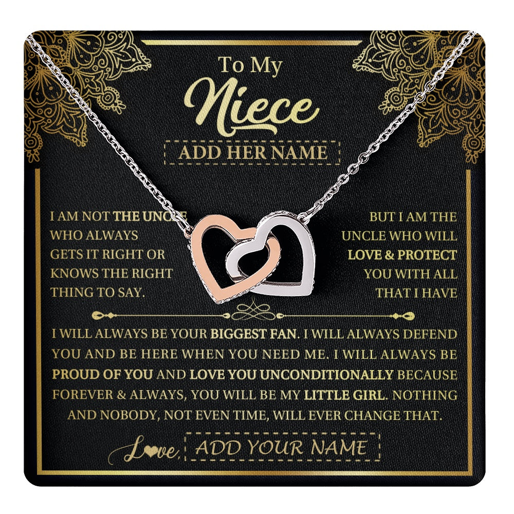 Personalized To My Niece Necklace From Uncle Your Biggest Fan Birthday Gifts For Niece Gifts Graduation Christmas Jewelry Customized Gift Box Message Card
