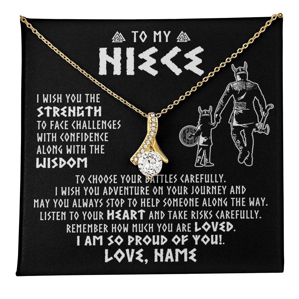 Personalized To My Niece Viking Necklace From Uncle I Am So Proud Of You Runes Viking Niece Birthday Christmas Customized Gift Box Message Card