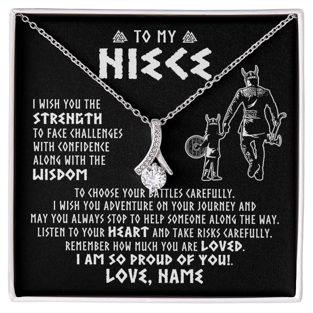 Personalized To My Niece Viking Necklace From Uncle I Am So Proud Of You Runes Viking Niece Birthday Christmas Customized Gift Box Message Card