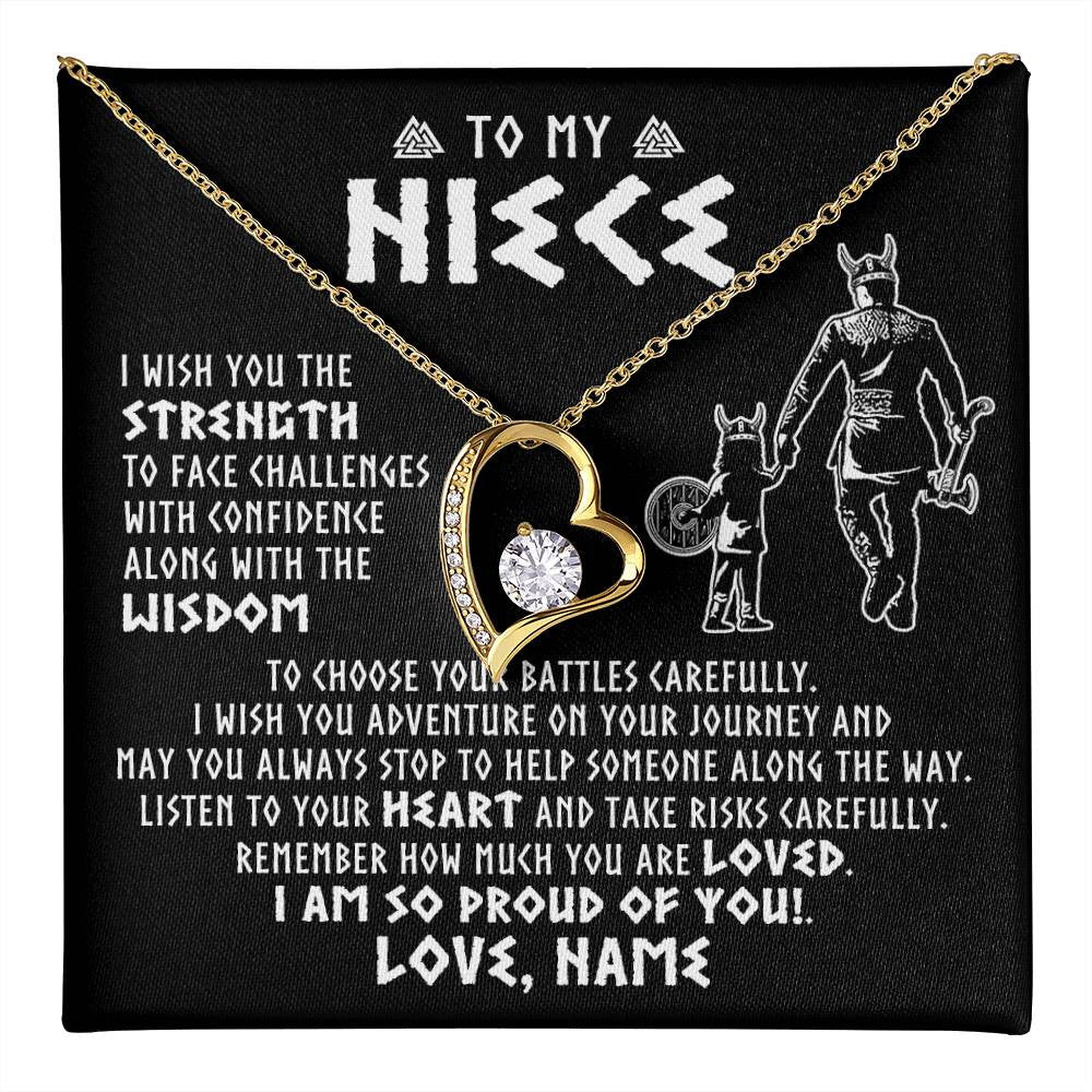 Personalized To My Niece Viking Necklace From Uncle I Am So Proud Of You Runes Viking Niece Birthday Christmas Customized Gift Box Message Card