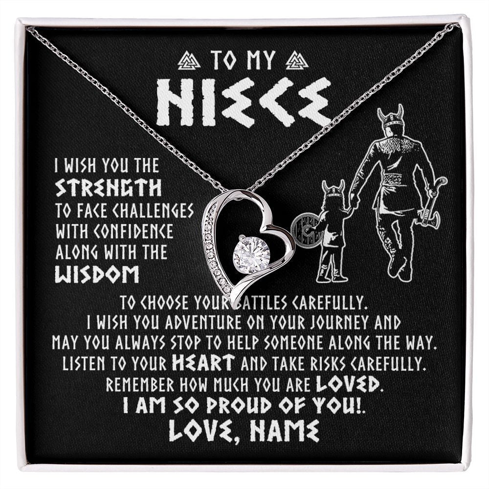 Personalized To My Niece Viking Necklace From Uncle I Am So Proud Of You Runes Viking Niece Birthday Christmas Customized Gift Box Message Card