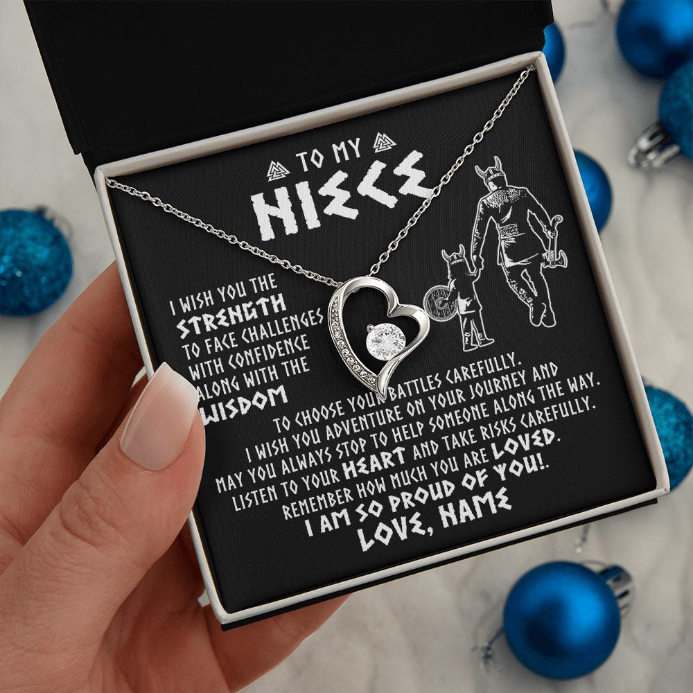 Personalized To My Niece Viking Necklace From Uncle I Am So Proud Of You Runes Viking Niece Birthday Christmas Customized Gift Box Message Card
