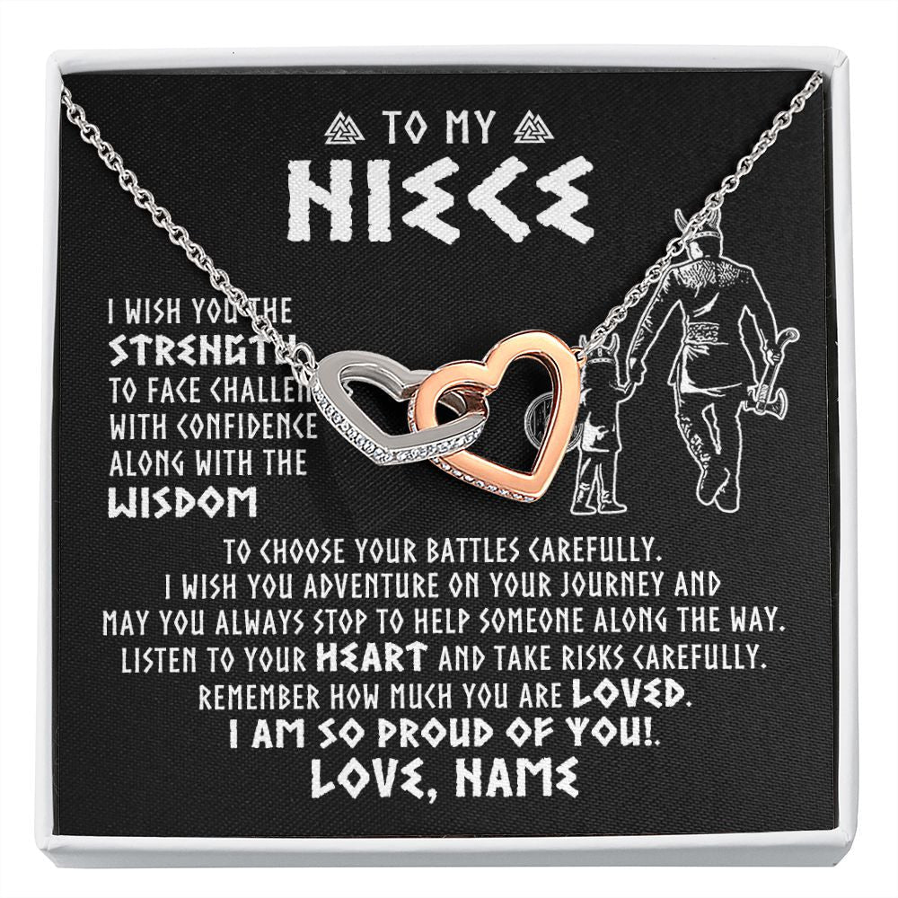 Personalized To My Niece Viking Necklace From Uncle I Am So Proud Of You Runes Viking Niece Birthday Christmas Customized Gift Box Message Card