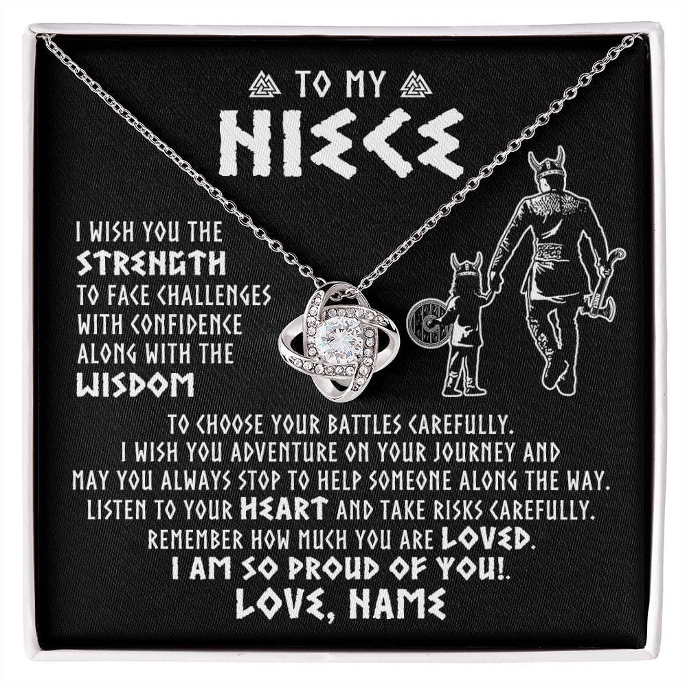 Personalized To My Niece Viking Necklace From Uncle I Am So Proud Of You Runes Viking Niece Birthday Christmas Customized Gift Box Message Card