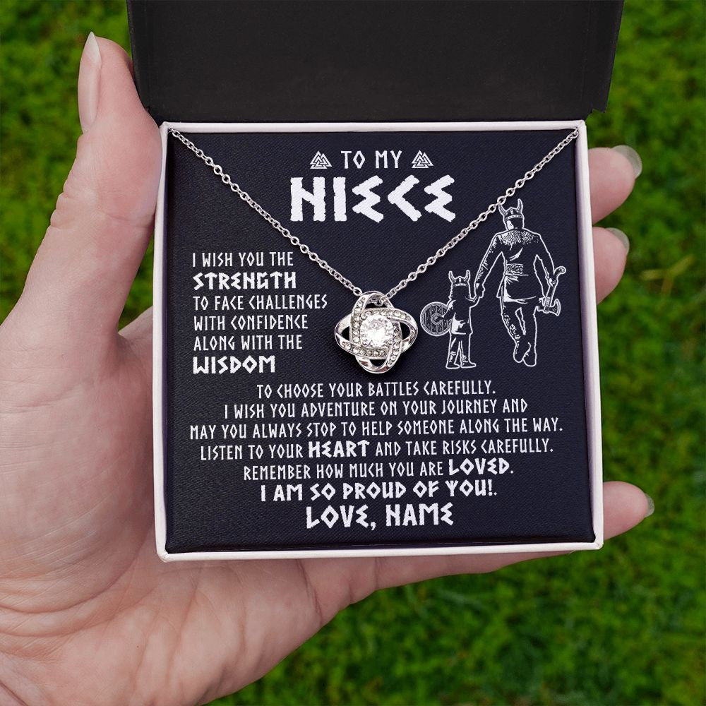 Personalized To My Niece Viking Necklace From Uncle I Am So Proud Of You Runes Viking Niece Birthday Christmas Customized Gift Box Message Card