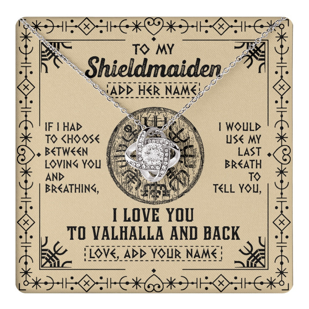 Personalized To My Shieldmaiden Necklace Viking I Love You Valhalla Wife Viking Jewelry For Women Girlfriend Birthday Gifts Christmas Gift Box Message Card