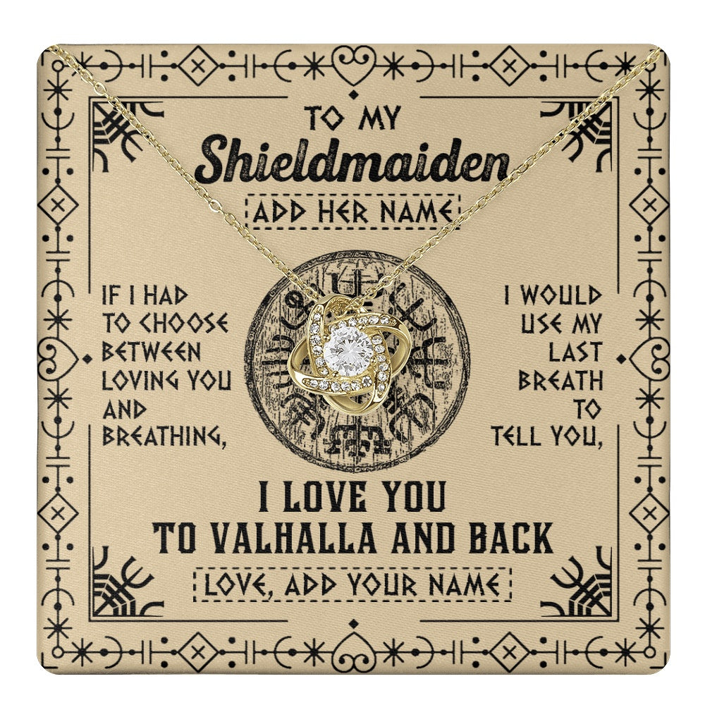Personalized To My Shieldmaiden Necklace Viking I Love You Valhalla Wife Viking Jewelry For Women Girlfriend Birthday Gifts Christmas Gift Box Message Card