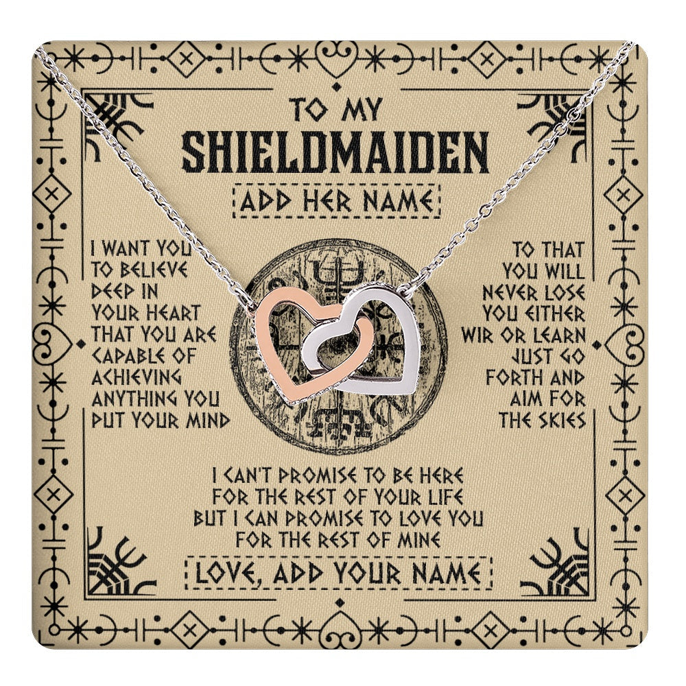 Personalized To My Shieldmaiden Necklace Viking Never Lose Niece Granddaughter Daughter Birthday Gifts Christmas Jewelry Customized Gift Box Message Card
