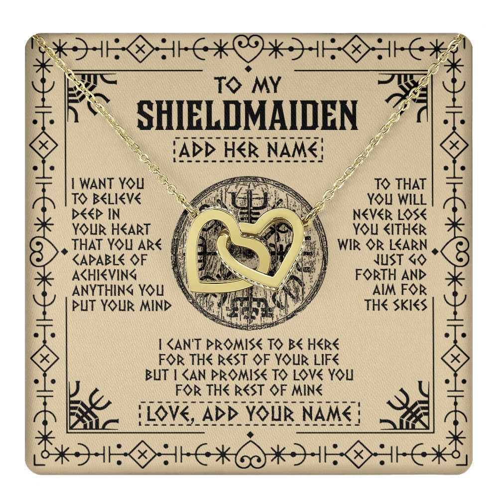 Personalized To My Shieldmaiden Necklace Viking Never Lose Niece Granddaughter Daughter Birthday Gifts Christmas Jewelry Customized Gift Box Message Card