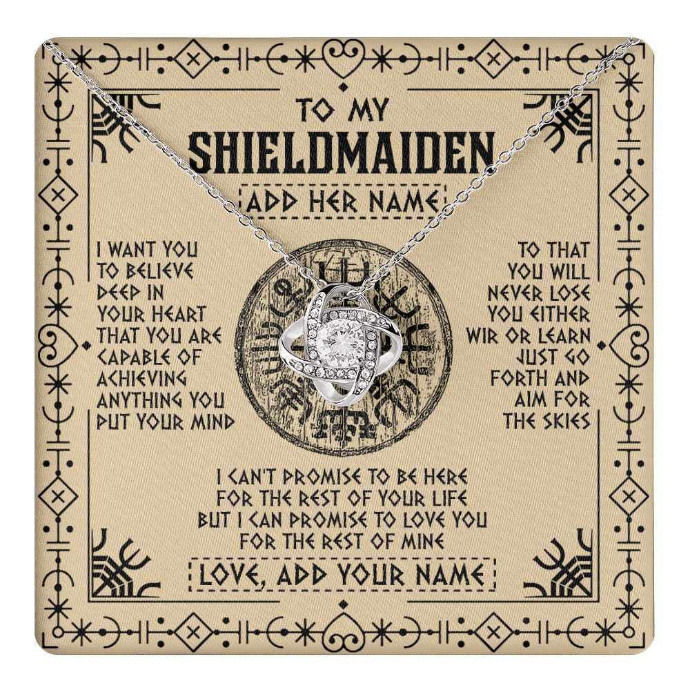 Personalized To My Shieldmaiden Necklace Viking Never Lose Niece Granddaughter Daughter Birthday Gifts Christmas Jewelry Customized Gift Box Message Card