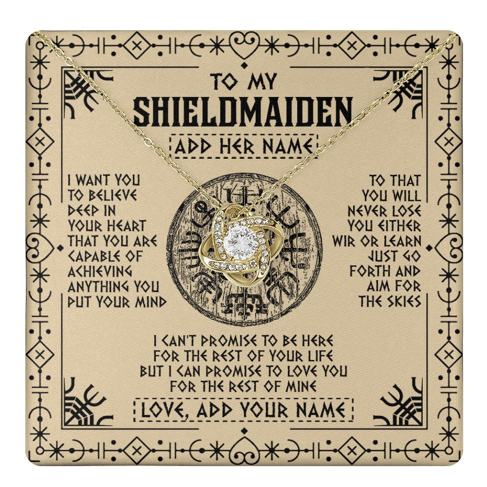 Personalized To My Shieldmaiden Necklace Viking Never Lose Niece Granddaughter Daughter Birthday Gifts Christmas Jewelry Customized Gift Box Message Card