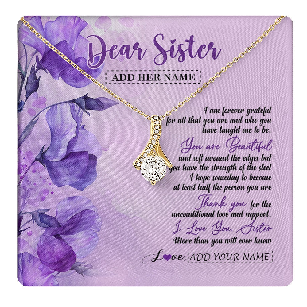 Personalized To My Sister Gifts Necklace Flower You Are Beautiful Gifts For Sister Birthday Gifts Sister Graduation Christmas Gift Box Message Card