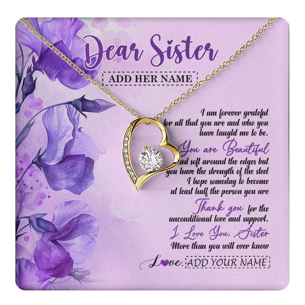 Personalized To My Sister Gifts Necklace Flower You Are Beautiful Gifts For Sister Birthday Gifts Sister Graduation Christmas Gift Box Message Card
