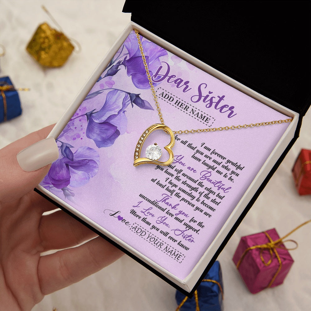 Personalized To My Sister Gifts Necklace Flower You Are Beautiful Gifts For Sister Birthday Gifts Sister Graduation Christmas Gift Box Message Card