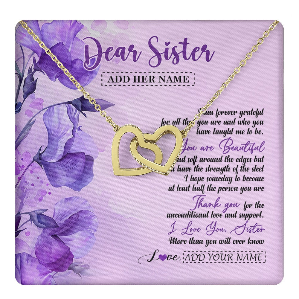 Personalized To My Sister Gifts Necklace Flower You Are Beautiful Gifts For Sister Birthday Gifts Sister Graduation Christmas Gift Box Message Card