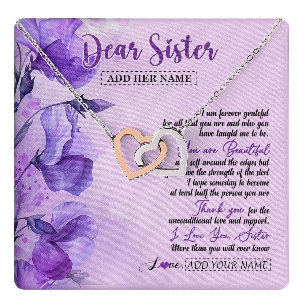 Personalized To My Sister Gifts Necklace Flower You Are Beautiful Gifts For Sister Birthday Gifts Sister Graduation Christmas Gift Box Message Card