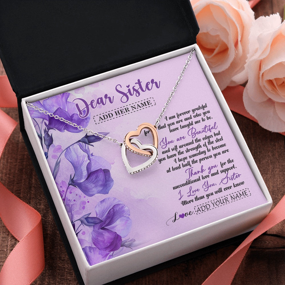 Personalized To My Sister Gifts Necklace Flower You Are Beautiful Gifts For Sister Birthday Gifts Sister Graduation Christmas Gift Box Message Card