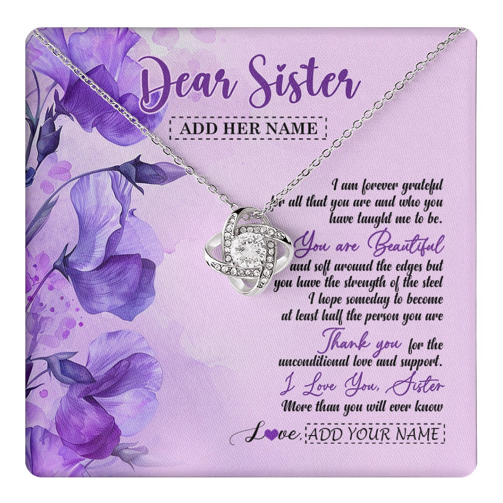 Personalized To My Sister Gifts Necklace Flower You Are Beautiful Gifts For Sister Birthday Gifts Sister Graduation Christmas Gift Box Message Card