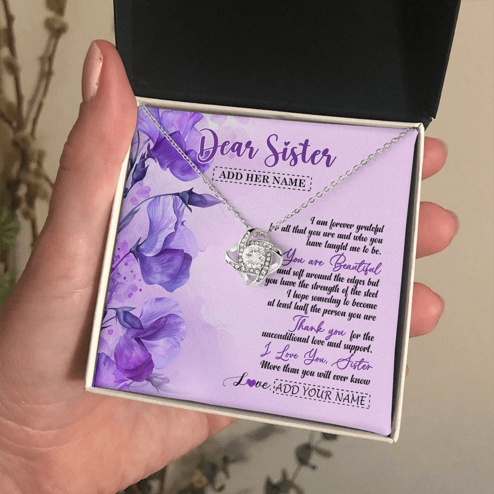 Personalized To My Sister Gifts Necklace Flower You Are Beautiful Gifts For Sister Birthday Gifts Sister Graduation Christmas Gift Box Message Card