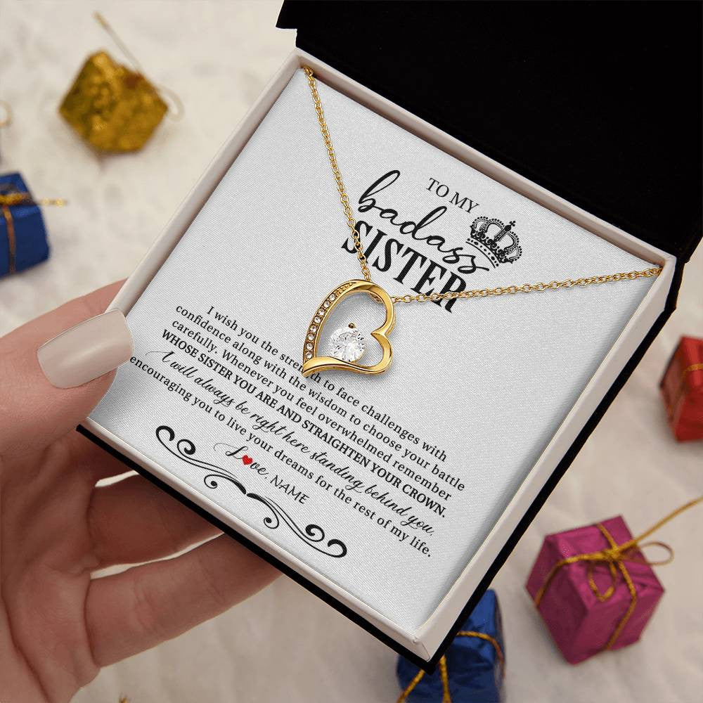 Personalized To My Sister Necklace From Brother Sister Wish You The Strength Sister Birthday Christmas Graduation Jewelry Customized Gift Box Message Card