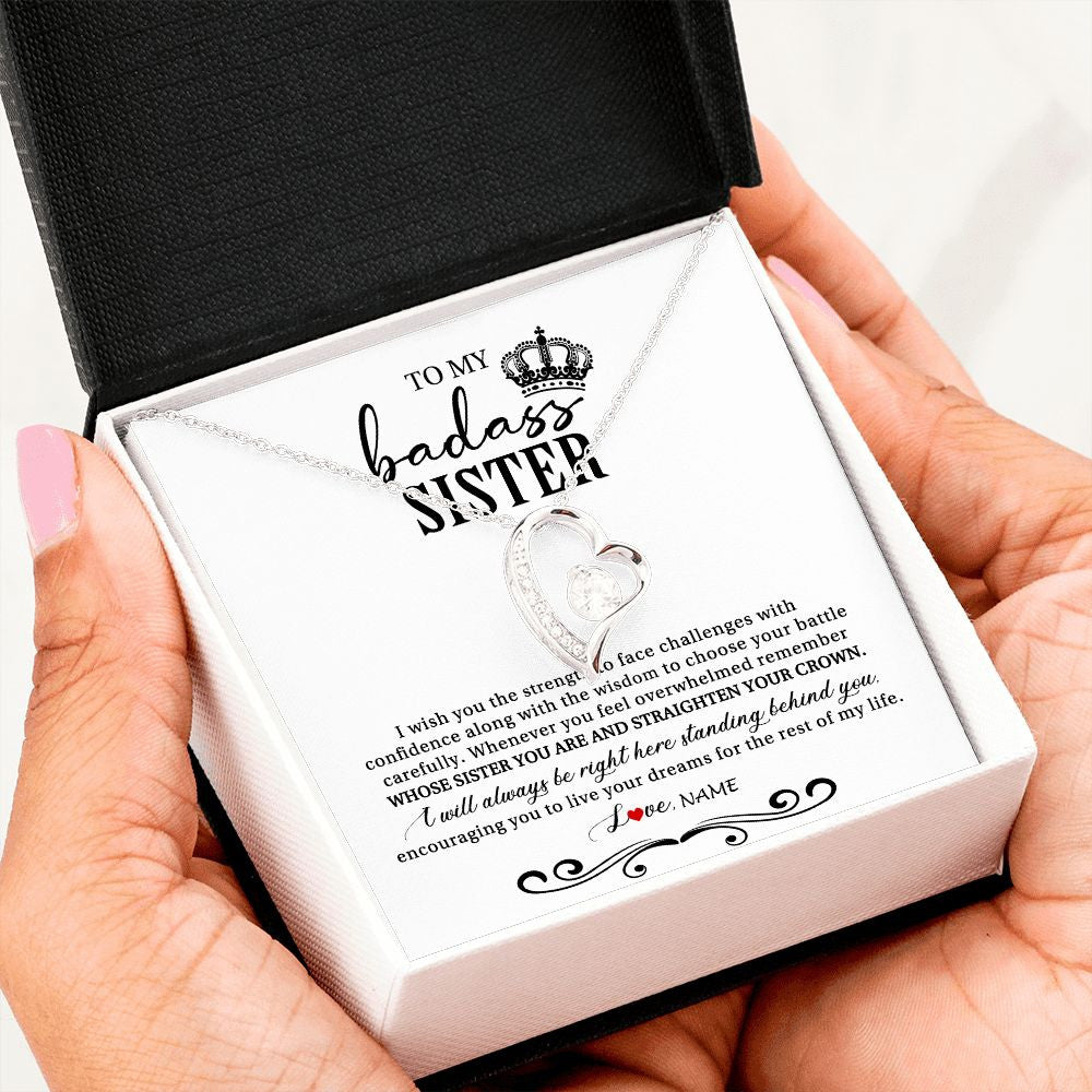 Personalized To My Sister Necklace From Brother Sister Wish You The Strength Sister Birthday Christmas Graduation Jewelry Customized Gift Box Message Card