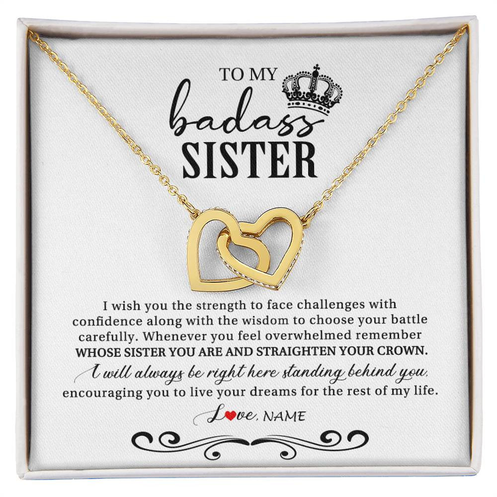 Personalized To My Sister Necklace From Brother Sister Wish You The Strength Sister Birthday Christmas Graduation Jewelry Customized Gift Box Message Card