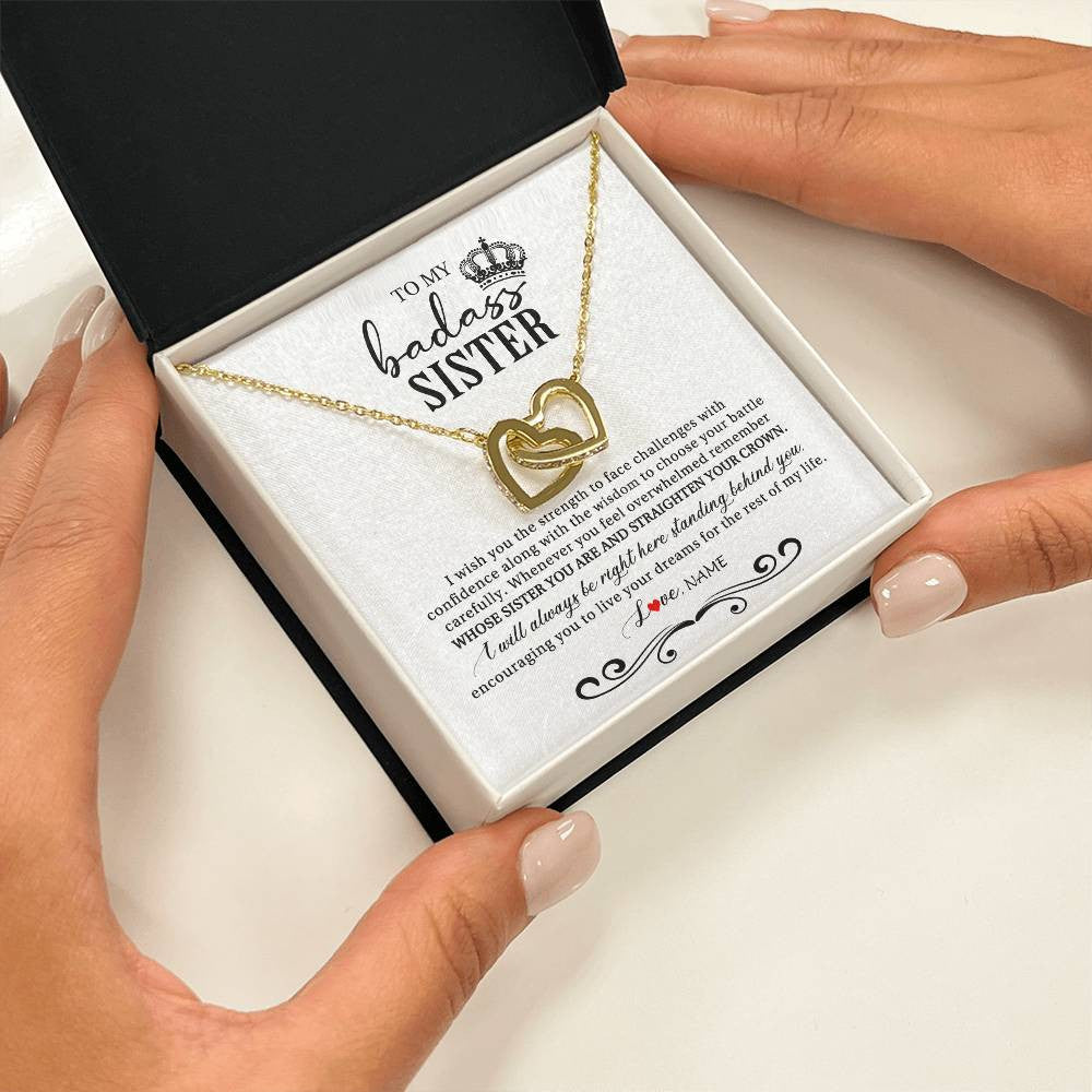 Personalized To My Sister Necklace From Brother Sister Wish You The Strength Sister Birthday Christmas Graduation Jewelry Customized Gift Box Message Card