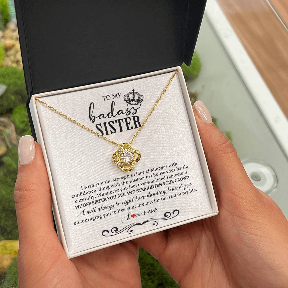 Personalized To My Sister Necklace From Brother Sister Wish You The Strength Sister Birthday Christmas Graduation Jewelry Customized Gift Box Message Card