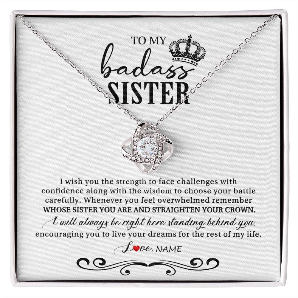 Personalized To My Sister Necklace From Brother Sister Wish You The Strength Sister Birthday Christmas Graduation Jewelry Customized Gift Box Message Card