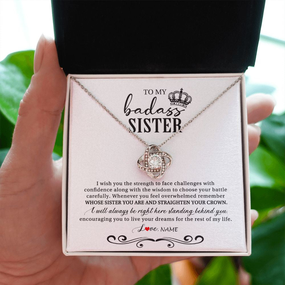 Personalized To My Sister Necklace From Brother Sister Wish You The Strength Sister Birthday Christmas Graduation Jewelry Customized Gift Box Message Card