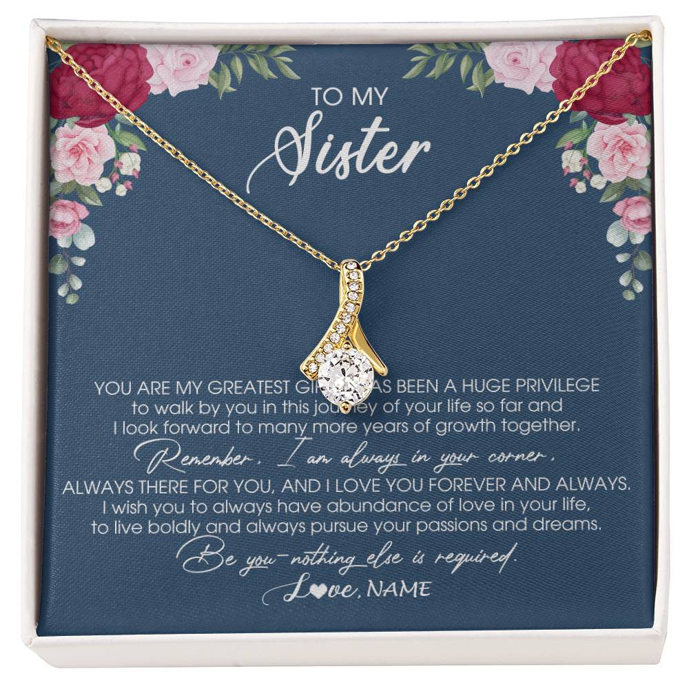Personalized To My Sister Necklace From Brother Sister You Are My Greatest Gift Sister Birthday Christmas Customized Jewelry Gift Box Message Card