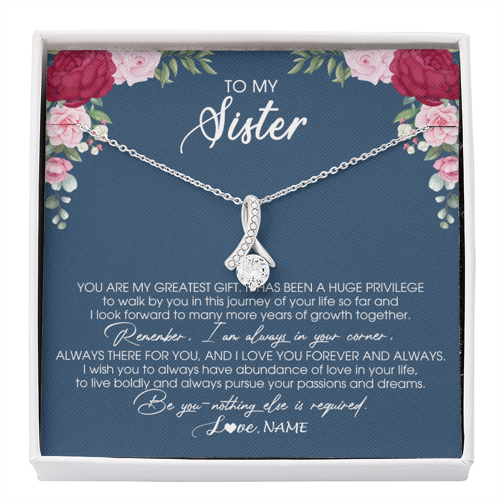 Personalized To My Sister Necklace From Brother Sister You Are My Greatest Gift Sister Birthday Christmas Customized Jewelry Gift Box Message Card