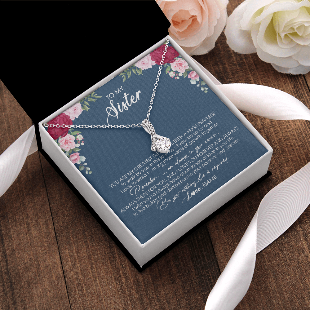 Personalized To My Sister Necklace From Brother Sister You Are My Greatest Gift Sister Birthday Christmas Customized Jewelry Gift Box Message Card