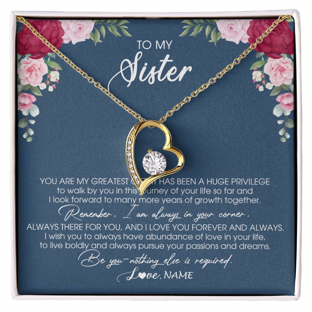 Personalized To My Sister Necklace From Brother Sister You Are My Greatest Gift Sister Birthday Christmas Customized Jewelry Gift Box Message Card