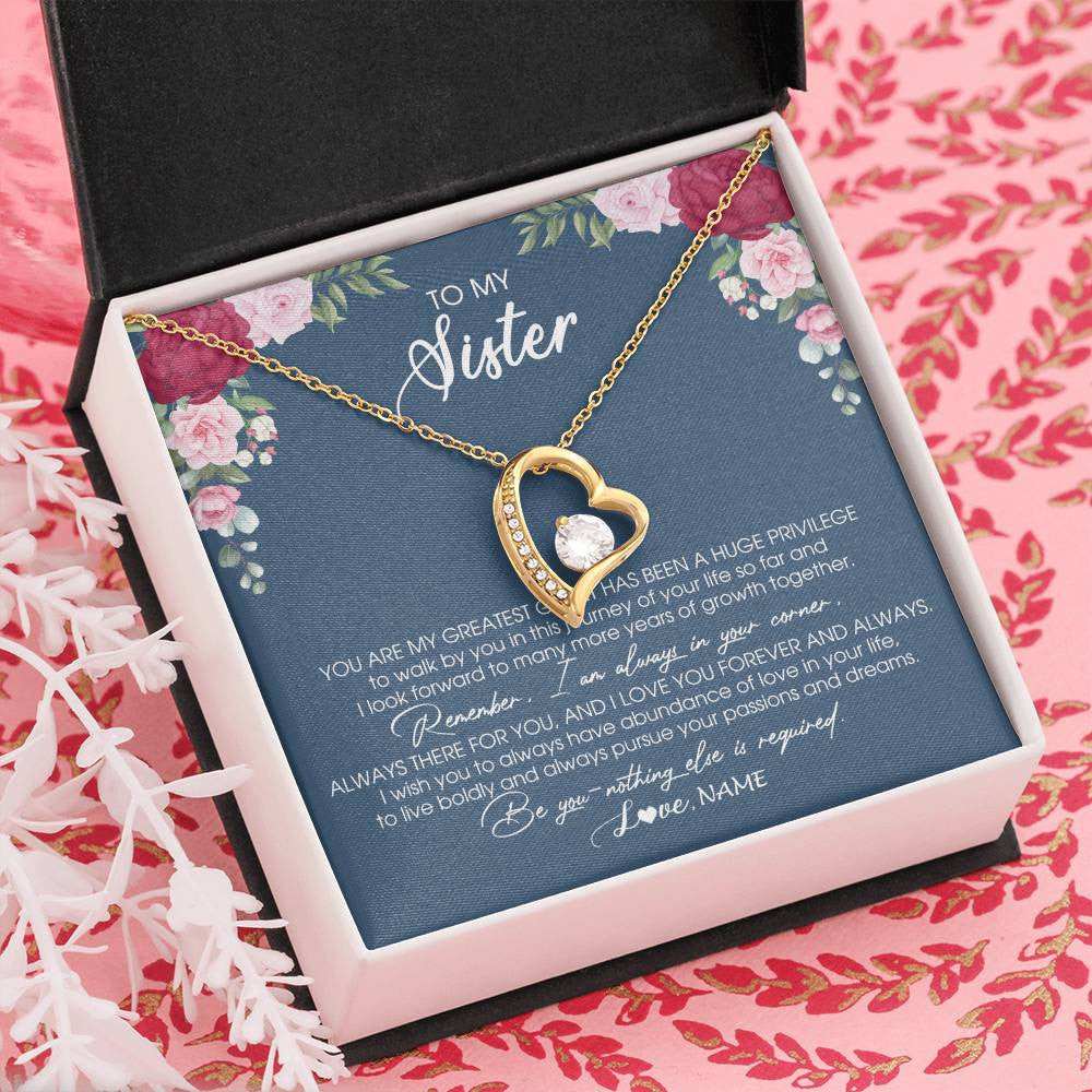 Personalized To My Sister Necklace From Brother Sister You Are My Greatest Gift Sister Birthday Christmas Customized Jewelry Gift Box Message Card