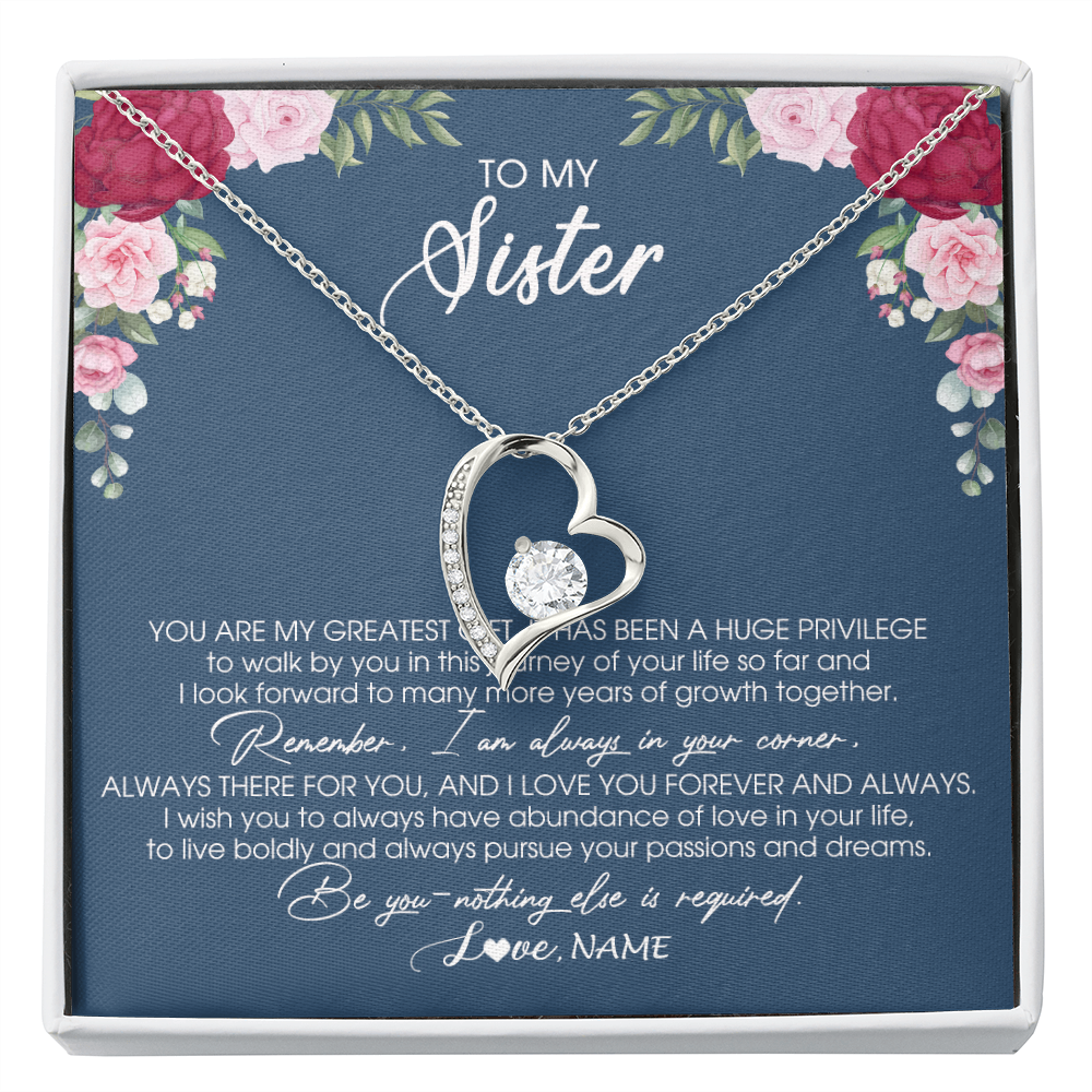 Personalized To My Sister Necklace From Brother Sister You Are My Greatest Gift Sister Birthday Christmas Customized Jewelry Gift Box Message Card