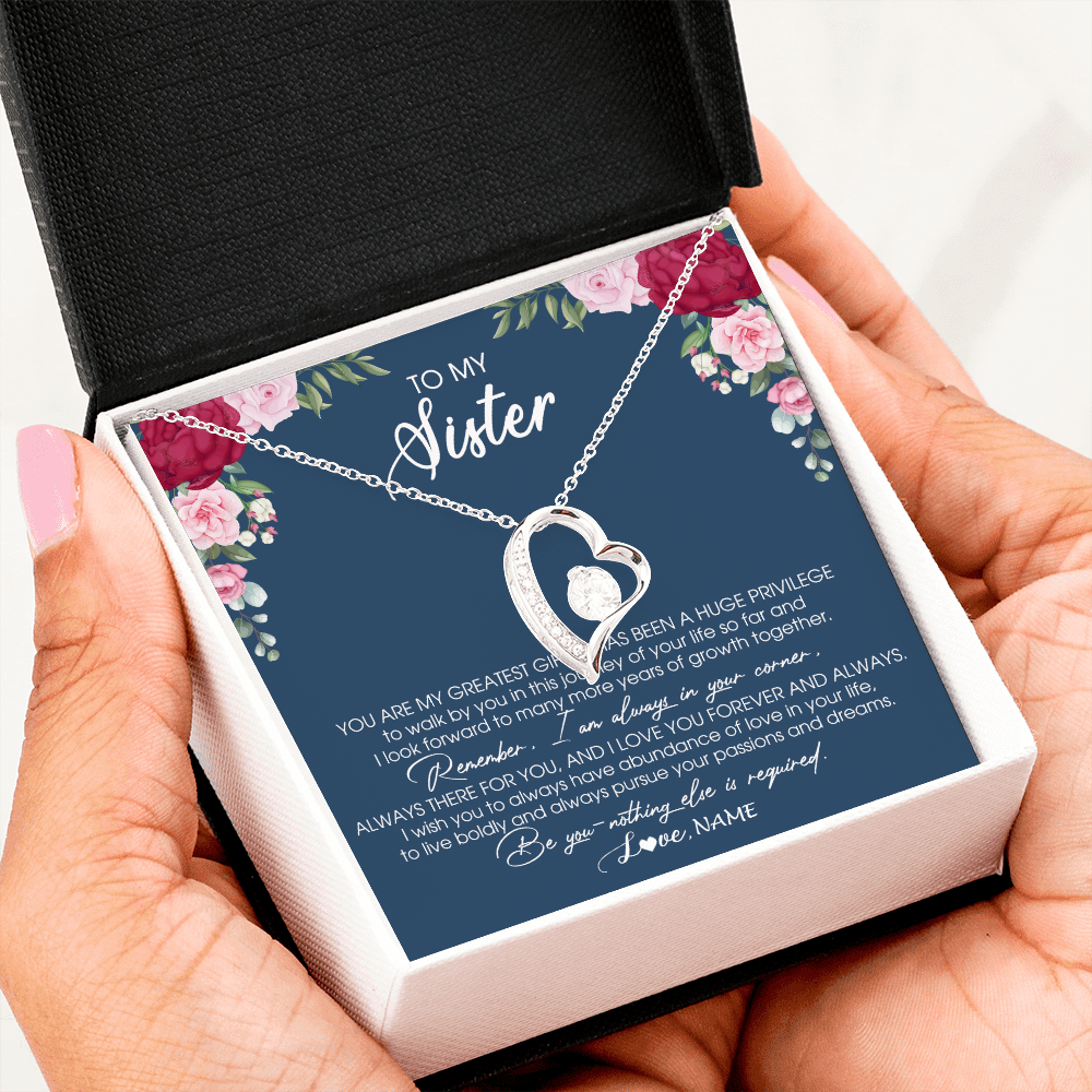 Personalized To My Sister Necklace From Brother Sister You Are My Greatest Gift Sister Birthday Christmas Customized Jewelry Gift Box Message Card