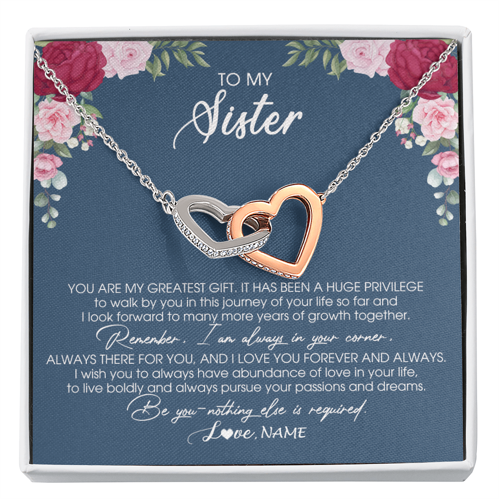 Personalized To My Sister Necklace From Brother Sister You Are My Greatest Gift Sister Birthday Christmas Customized Jewelry Gift Box Message Card