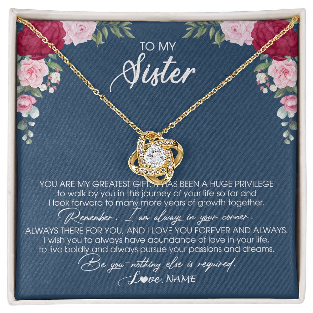 Personalized To My Sister Necklace From Brother Sister You Are My Greatest Gift Sister Birthday Christmas Customized Jewelry Gift Box Message Card