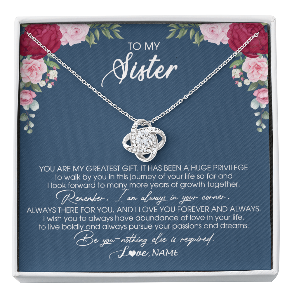 Personalized To My Sister Necklace From Brother Sister You Are My Greatest Gift Sister Birthday Christmas Customized Jewelry Gift Box Message Card