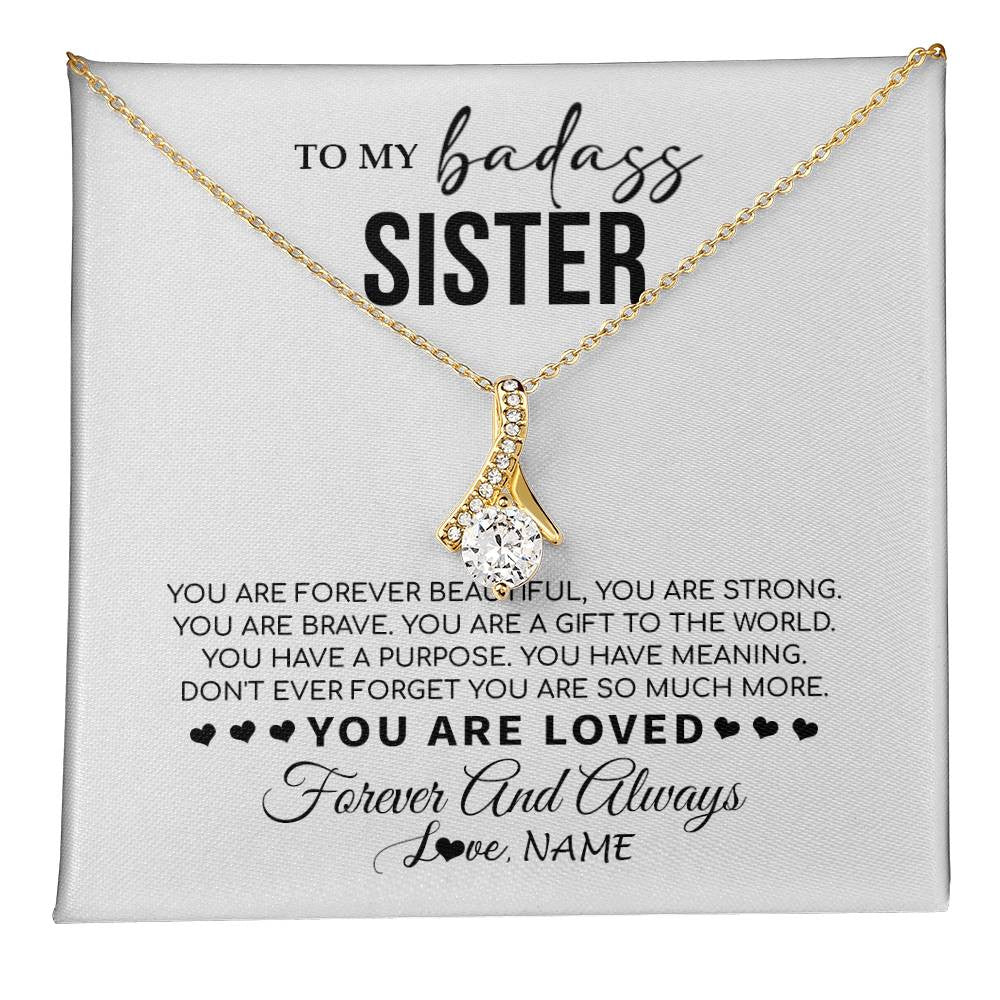 Personalized To My Sister Necklace From Family You Are Forever Beautiful Sister Birthday Graduation Christmas Customized Gift Box Message Card