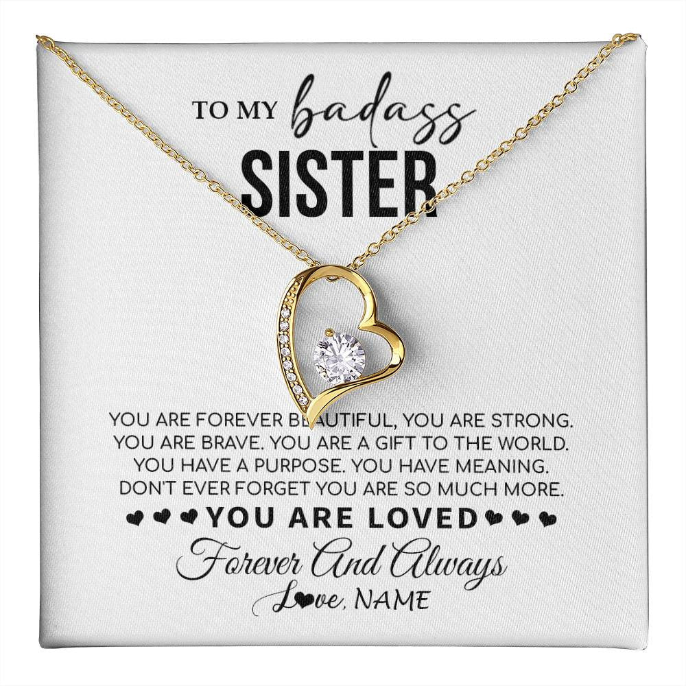 Personalized To My Sister Necklace From Family You Are Forever Beautiful Sister Birthday Graduation Christmas Customized Gift Box Message Card