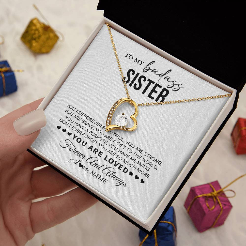 Personalized To My Sister Necklace From Family You Are Forever Beautiful Sister Birthday Graduation Christmas Customized Gift Box Message Card