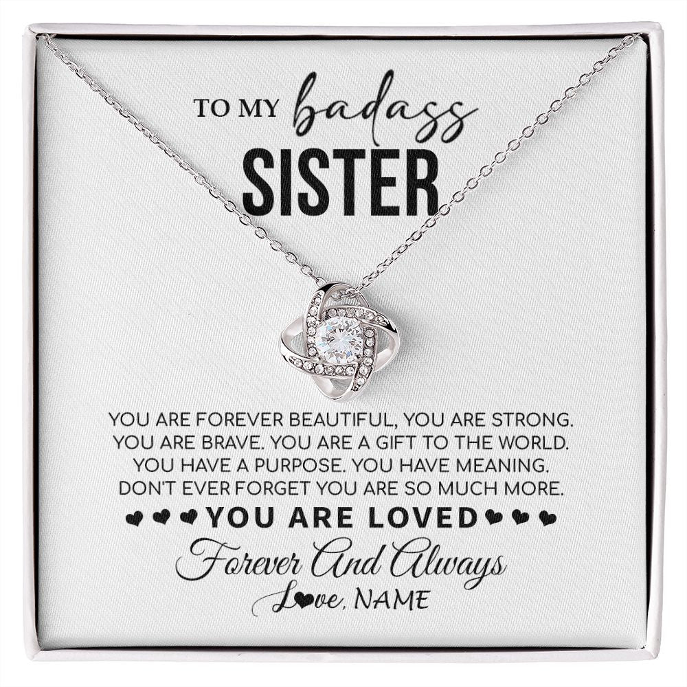 Personalized To My Sister Necklace From Family You Are Forever Beautiful Sister Birthday Graduation Christmas Customized Gift Box Message Card