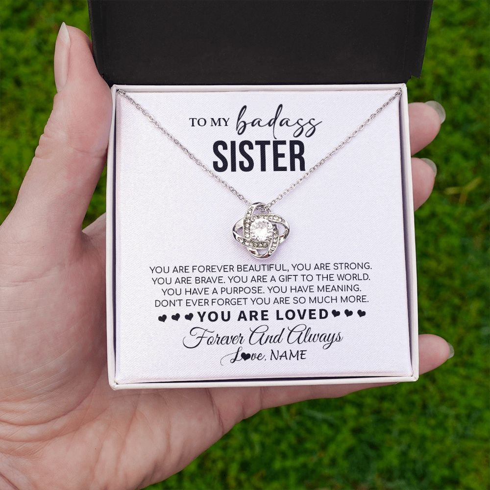 Personalized To My Sister Necklace From Family You Are Forever Beautiful Sister Birthday Graduation Christmas Customized Gift Box Message Card