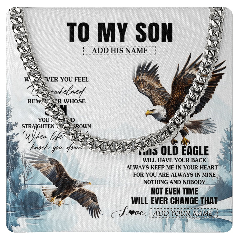 Personalized To My Son Gifts Necklace From Mom Dad Whenever Eagle Unique Birthday Gifts For Son Graduation Christmas Keepsake Custom Gift Box Message Card