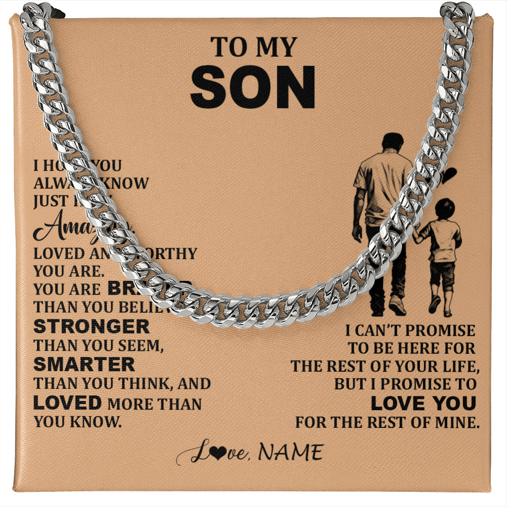 Personalized To My Son Necklace From Dad Father Promise To Love You Son Birthday Gifts Graduation Jewelry Christmas Customized Gift Box Message Card