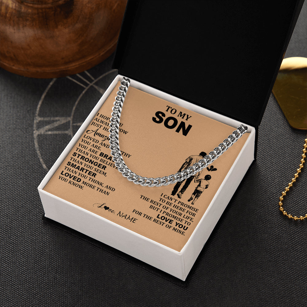 Personalized To My Son Necklace From Dad Father Promise To Love You Son Birthday Gifts Graduation Jewelry Christmas Customized Gift Box Message Card