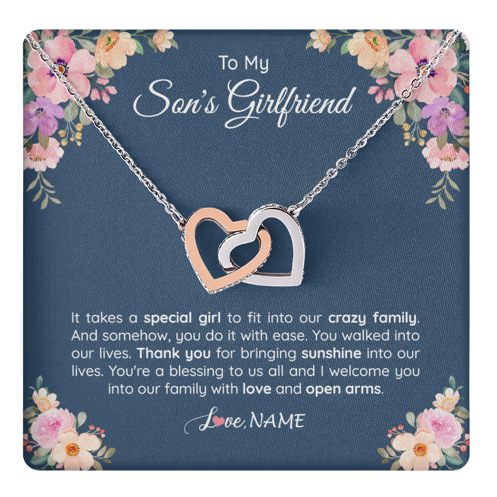 Personalized To My Son's Girlfriend Necklace From Mom It Takes A Special Girlfriend Birthday Wedding Valentines Christmas Customized Gift Box Message Card