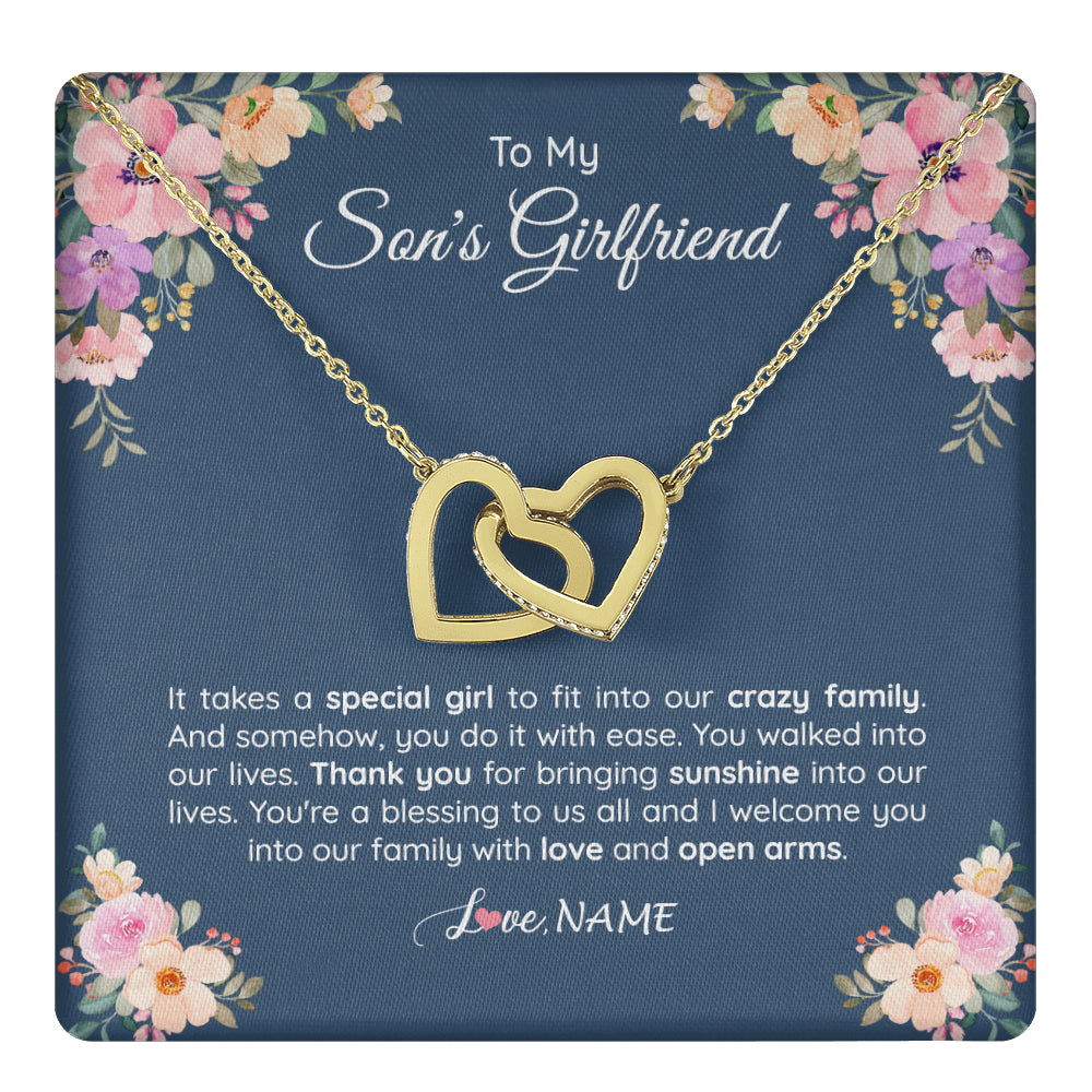 Personalized To My Son's Girlfriend Necklace From Mom It Takes A Special Girlfriend Birthday Wedding Valentines Christmas Customized Gift Box Message Card